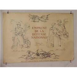  French WWI Poster, "Emprunt De La Defense Nation