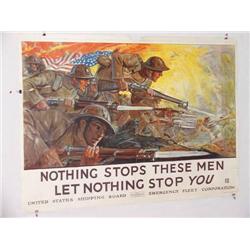  American WWI Poster, "Nothing Stops These Men Le