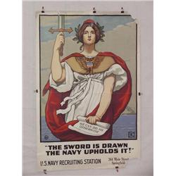  American WWI Poster, "The Sword is Drawn The Nav