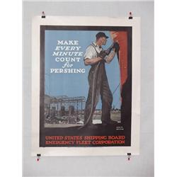  American WWI Poster, "Make Every Minute Count Fo