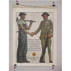  American WWI Poster, "The Past is Behind Us The 
