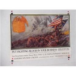  American WWI Poster, "Put Fighting Blood in Your