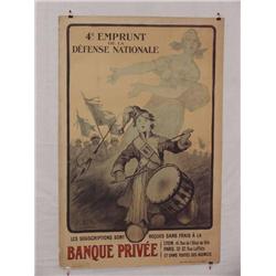  French WWI Poster, "4e Emprunt De La Defense Nat