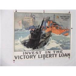  American WWI Poster, "They Kept the Sea Lanes Op