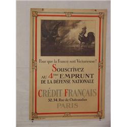  French WWI Poster, "Pour Que La France Soit Vict