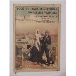  French WWI Poster, "Societe Française De Secours