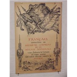  French WWI Poster, "Français Souscrivez Au Deuxi