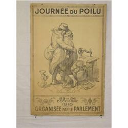  French WWI Poster, "Journee Du Poilu etc. Organi