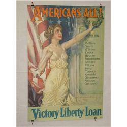  American WWI Poster, "Americans All!  etc. Victo
