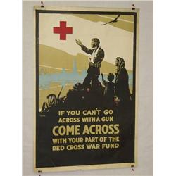  American WWI Poster, "If You Cant' Go Across Wit