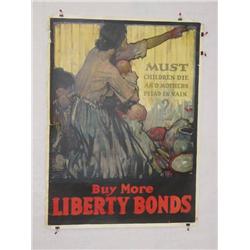  (2) American WWI Posters, "Must Children Die and
