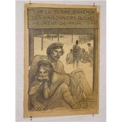  French WWI Poster, "Sur La Terre Ennemie Les Pri