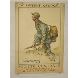 French WWI Poster, "4e Emprunt National Societe 