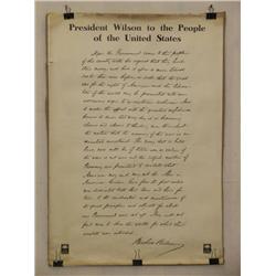  4 American WWI Posters, "President Wilson to the