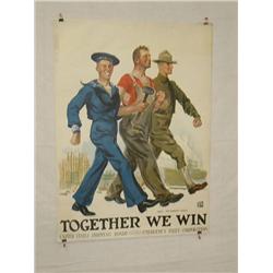 American WWI Poster, "Together We Win (United St