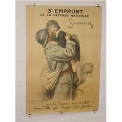  French WWI Poster, "3e Emprunt De La Defense Nat