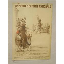 French WWI Poster, "Emprunt De La Defense Nation