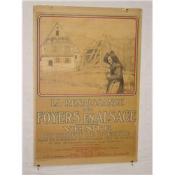  French WWI Poster, "La Renaissance Des Foyers En