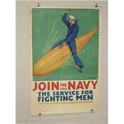  American WWI Poster, "Join the Navy The Service 