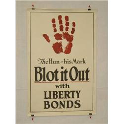  American WWI Poster, "The Hun-His Mark Blot it O