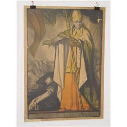 French WWI Poster, "Le Cardinal Mercier Protege 