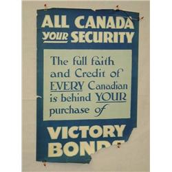  Canadian WWI Poster, "All Canada Your Security e