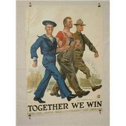  American WWI Poster, "Together We Win (United St