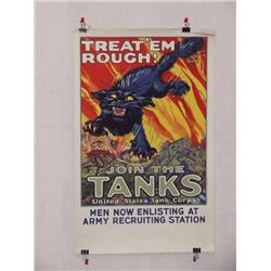  American WWI Poster, "Treat ‘Em Rough! – Join th