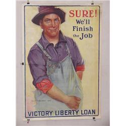  3 American WWI Posters, "Sure!  We'll Finish the