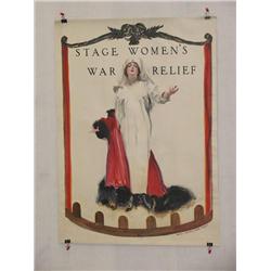  American WWI Poster, "Stage Women's War Relief",