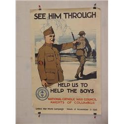  American WWI Poster, "See Him Through – Help Us 