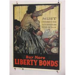  American WWI Poster, "Must Children Die and Moth