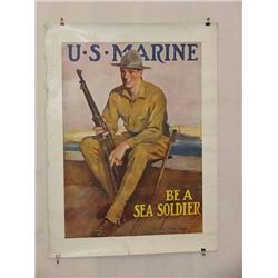  American WWI Poster, "U.S. Marine – Be A Sea Sol
