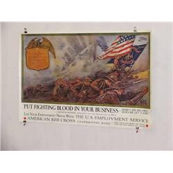  American WWI Poster, "Put Fighting Blood In Your