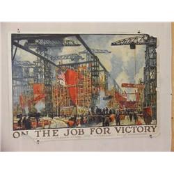  2 American WWI Posters, "On the Job for Victory 
