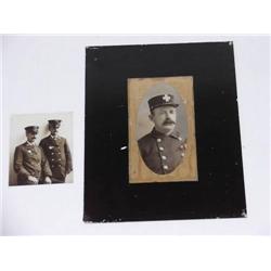 LOT (2) GLASS PLATE PHOTOS: 10in.  PHOTO OF FIREM