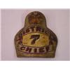 Image 1 : EARLY 6in.  LEATHER HANDPAINTED FIRE HELMET FRONT