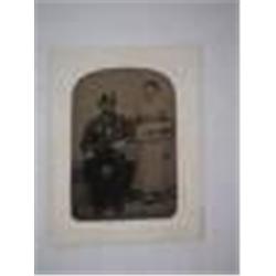 1/6 PLATE TIN TYPE OF FIREMAN IN PARADE UNIFORM W