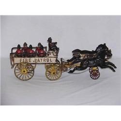 20in.  WILKINS CAST IRON FIRE PATROL 3 HORSE DRAW