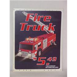 HESS FIRE TRUCK ADVERTISING SIGN (22 1/2in.  X 18
