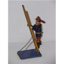 LOUIS MARX TIN LITHOED CLIMBING FIREMAN WIND-UP T