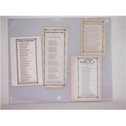 LOT (4) SONG SHEETS: FRANKLIN HOSE SONG, GREEN MO