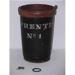 12 1/2in.  BLACK PAINTED LEATHER and COMPOSITION 