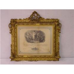 GREAT GILT GESSO FRAME W/ FIRE MOTIF-HELMETS, HYD