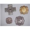 Image 1 : LOT (4) FIREMEN HAT BADGES: KAMLOOPS, BRIDGEWATER
