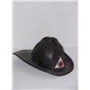 Image 1 : CAIRNS BLACK LEATHER FIRE HELMET W/ NO FRONT HOLD
