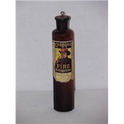 11in.  AMBER GLASS CARBONA FIRE EXTINGUISHER W/ O