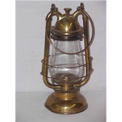 15in.  BRASS ECLIPSE LANTERN W/ CLEAR GLOBE and C