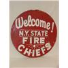 Image 1 : 44in.  ROUND PAINTED WOODEN SIGN in. WELCOME NY S