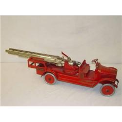 29in.  BUDDY L PRESSED STEEL AERIAL LADDER TRUCK 